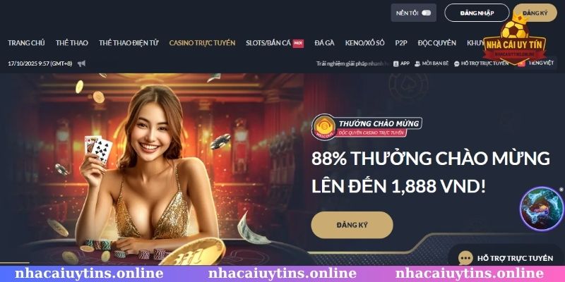 Casino trực tuyến M88 sảnh cược đa dạng dealer chuyên nghiệp
