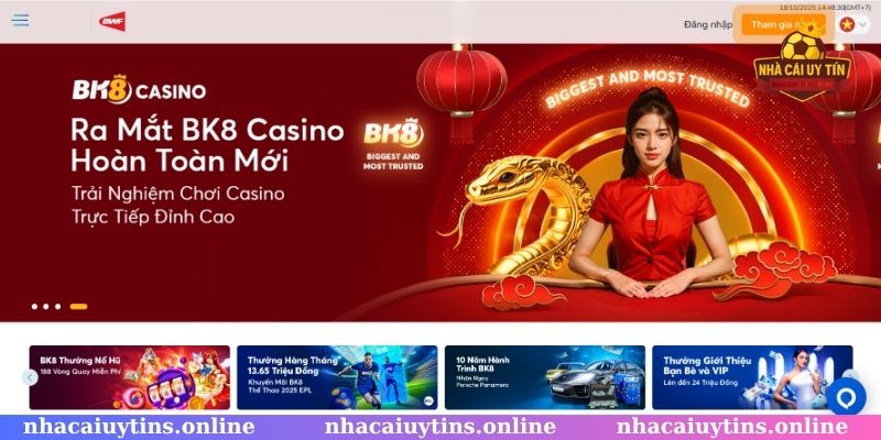 BK8 nhà cái uy tín mang đến trải nghiệm thể thao chất lượng
