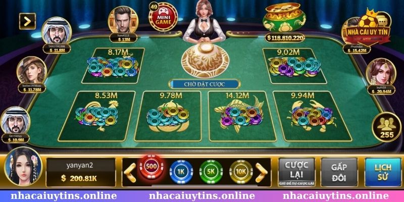 Sau khi nạp tiền, anh em chọn sảnh bầu cua phù hợp